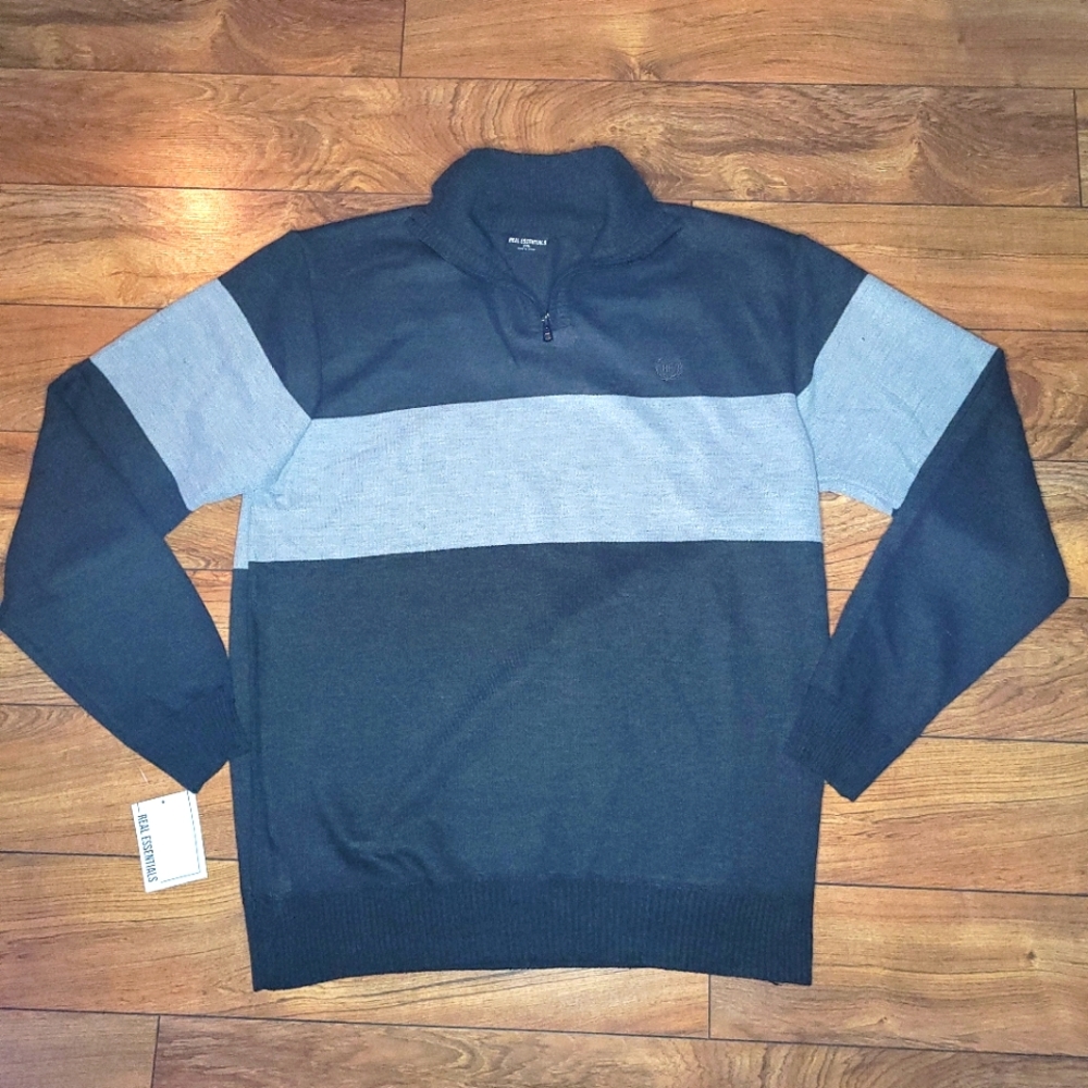 Real Essentials Mens 1/4 zip sweater